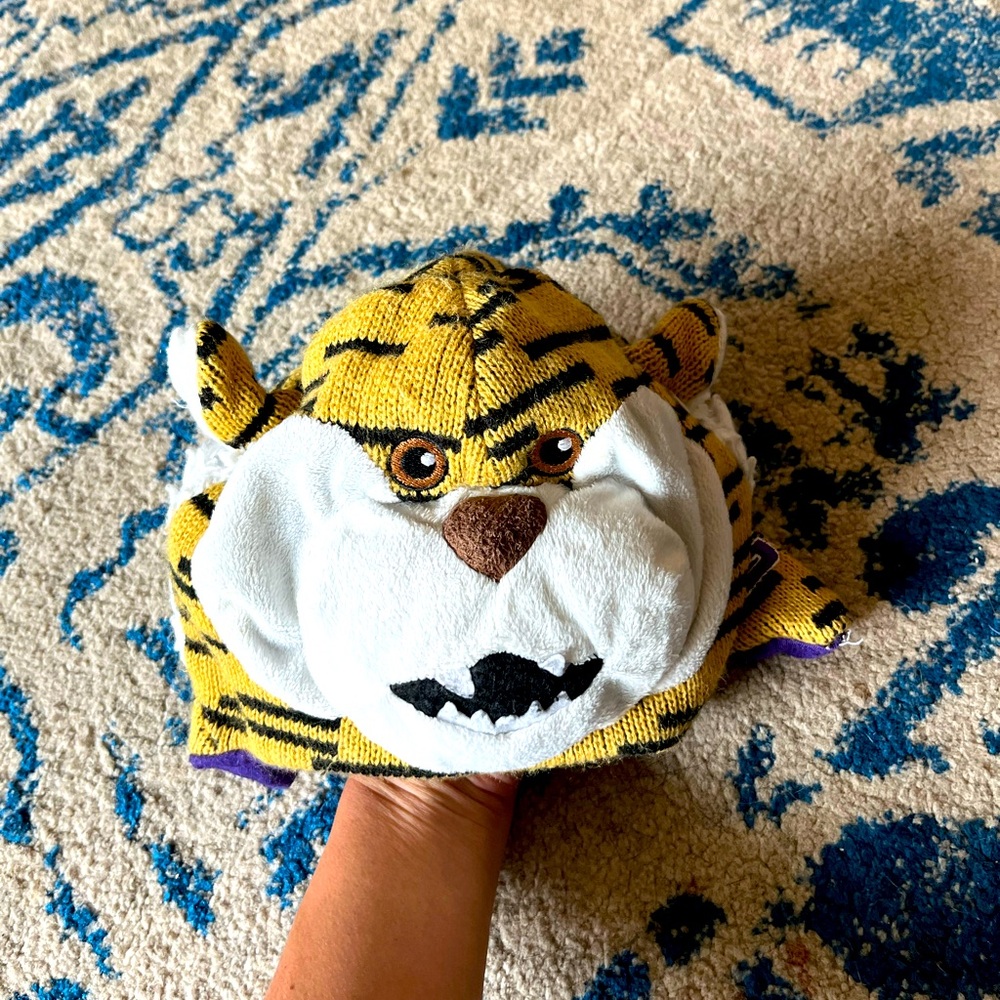 ZooZatz Knitted LSU Tiger Beanie Hat - Kids size